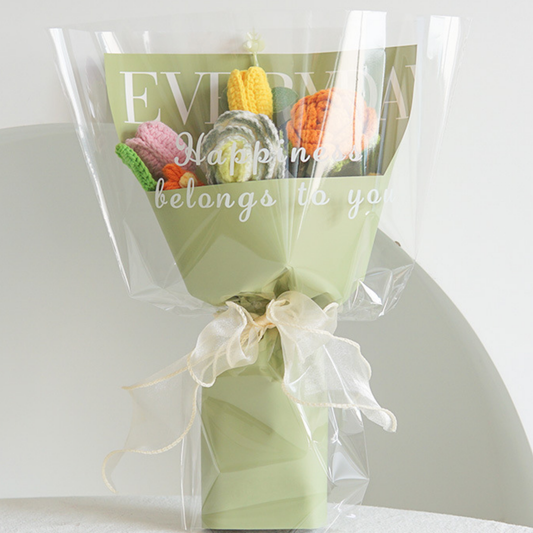 The Azure Dream Bouquet - Unique Crochet Rose and Wildflower Gift