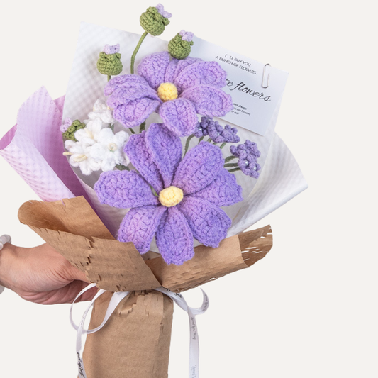 Handmade Crochet Gesang Flower Bouquet - Everlasting "Flower of Happiness" Gift