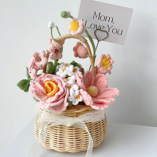 "Everlasting Love" Hand-Crochet Floral Basket