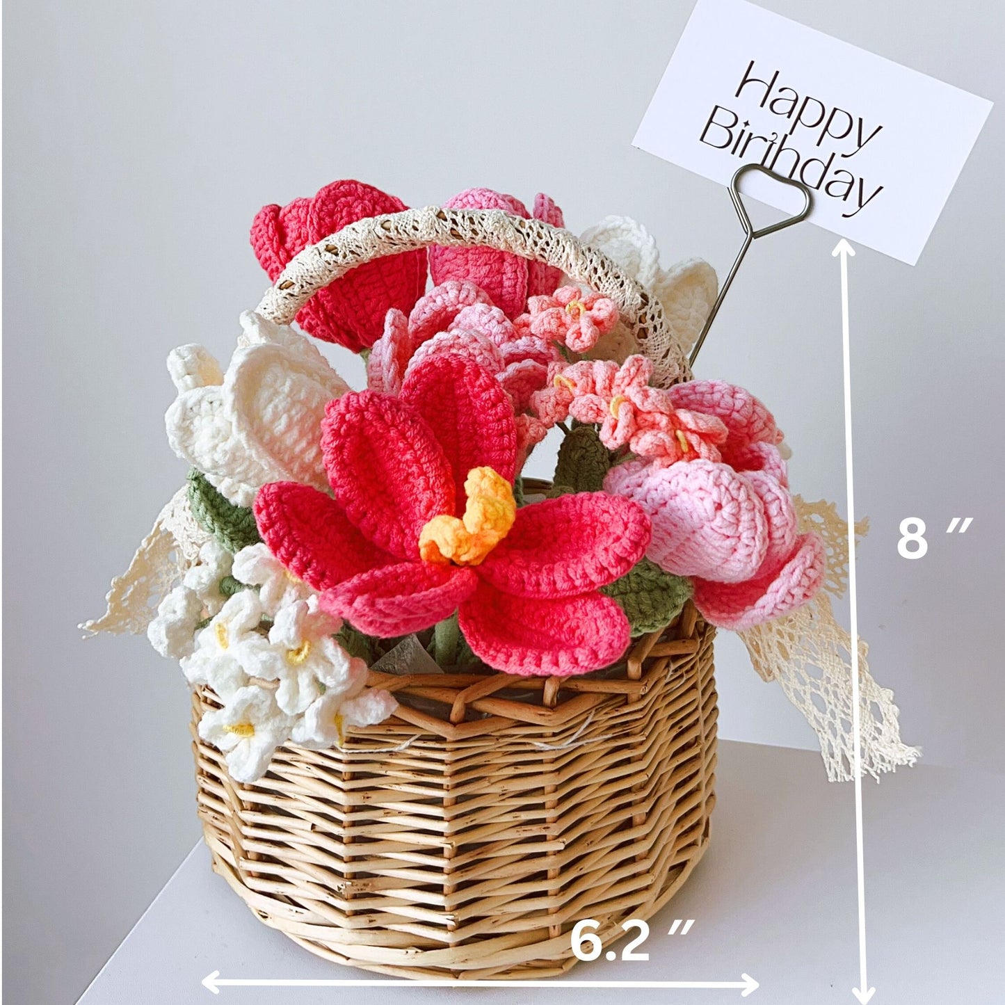 "Tulip Terrace" A Blooming Wish for Happiness Crochet Flower Basket