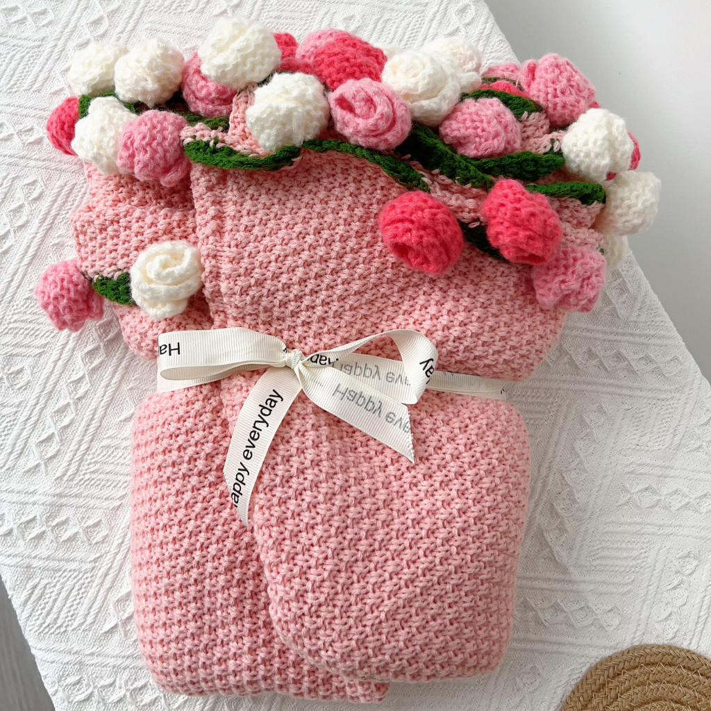 Forever Rose Bouquet Blanket – Soft Flower Throw, Perfect Mother's Day Gift for Her