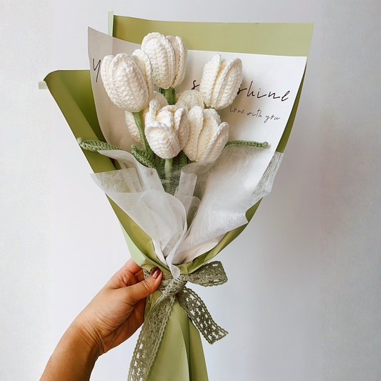 "Spring Breeze" Crochet Tulip Bouquet Gift For Friends or Family