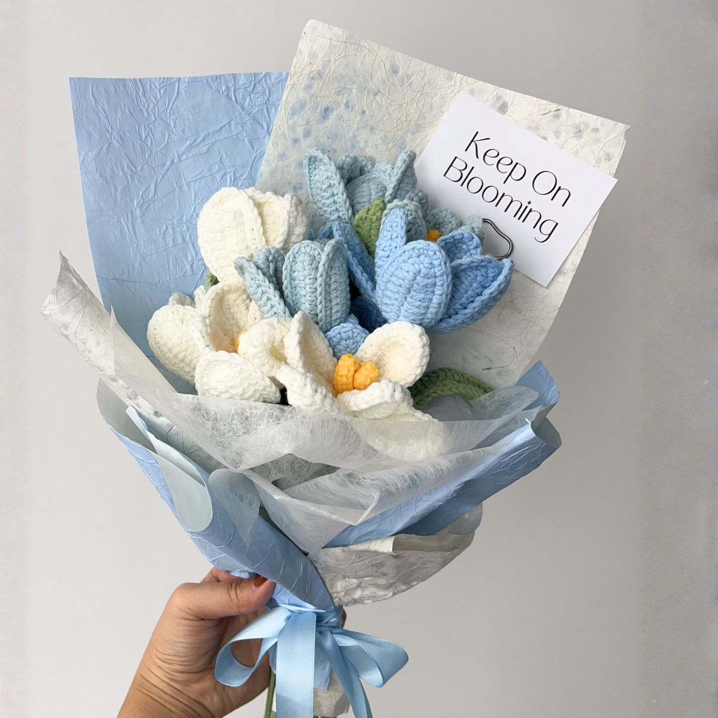 "Eternal Bloom" Hand-Crocheted Artisan Tulip Bouquet
