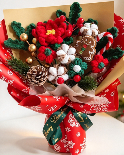 Gingerbread Wishes Christmas Crochet Bouquet