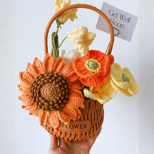 "Forever Bloom" Handcrafted Cottagecore Sunflower Basket