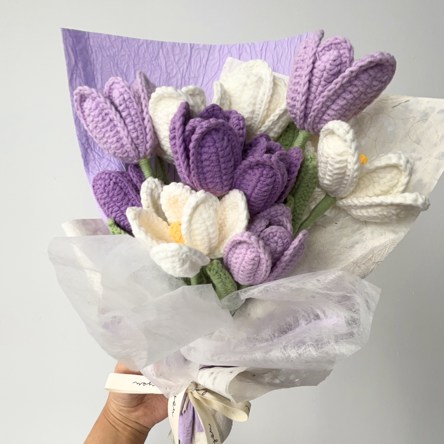 "Eternal Bloom" Hand-Crocheted Artisan Tulip Bouquet