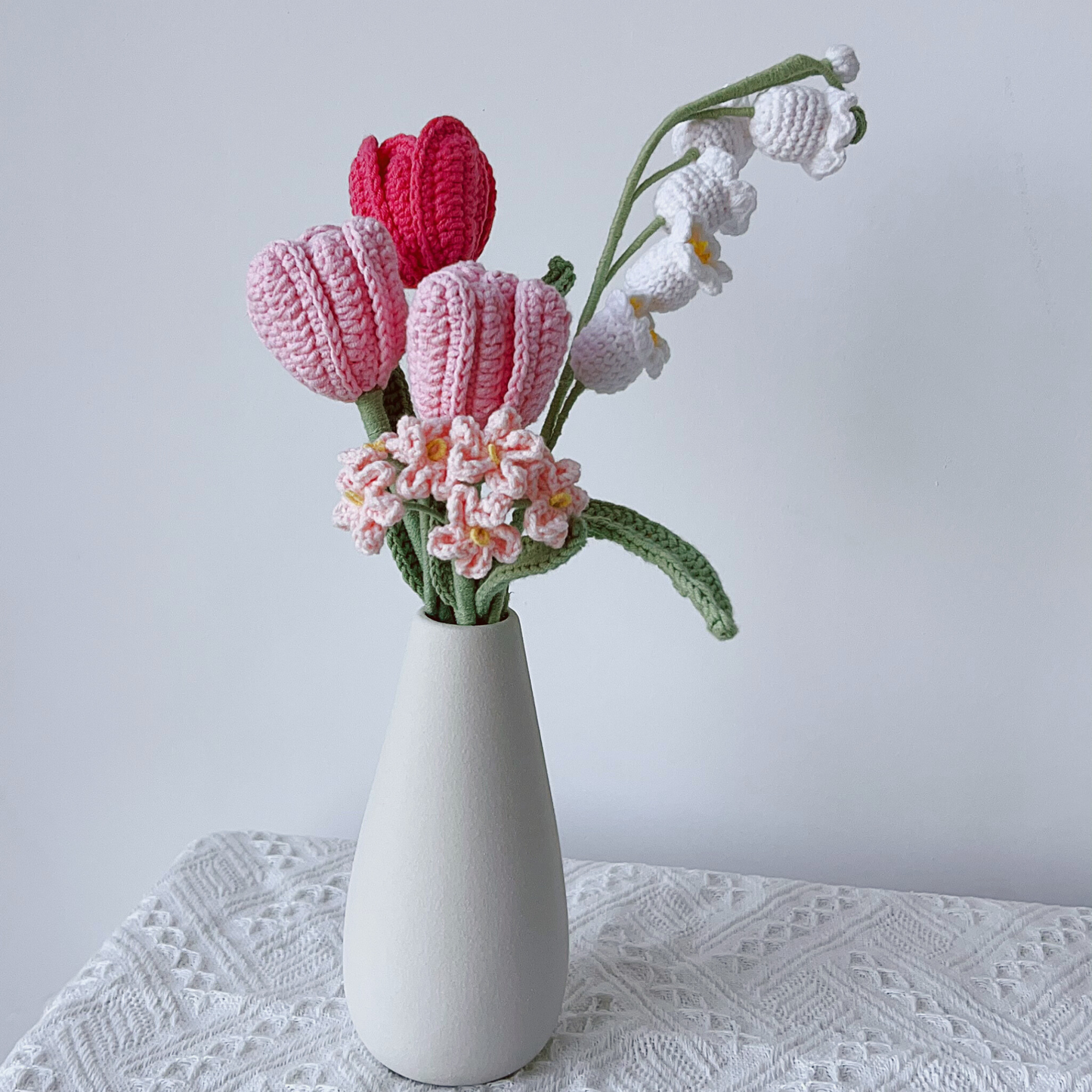 Design Your Own Pink Bouquet – Crochet Peony, Lily & Tulip Bouquet