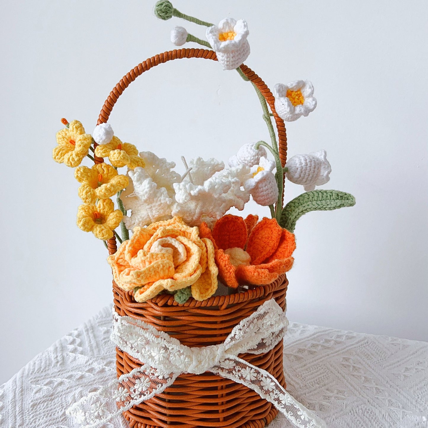 "Golden Sunshine" Crochet Meadow Basket