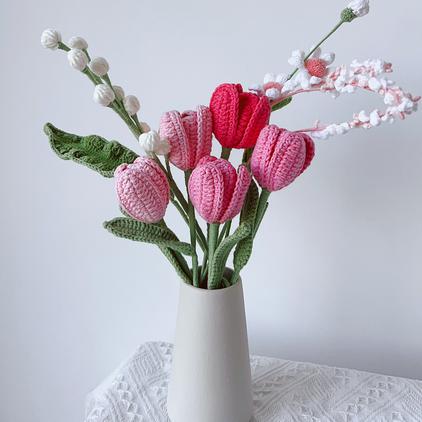 Design Your Own Pink Bouquet – Crochet Peony, Lily & Tulip Bouquet