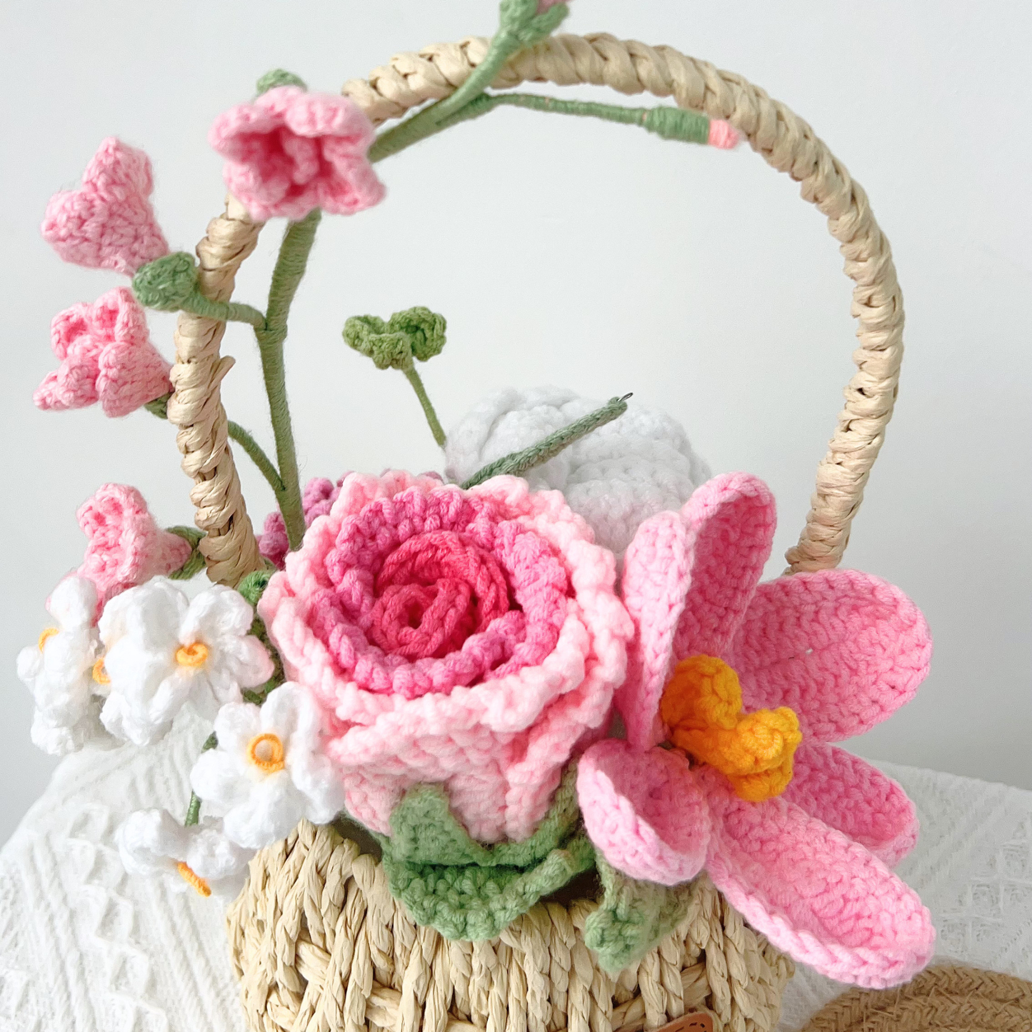 "Azure Reverie" Handmade Crochet Flower Basket – Everlasting Blue Floral Gift | Keep On Blooming
