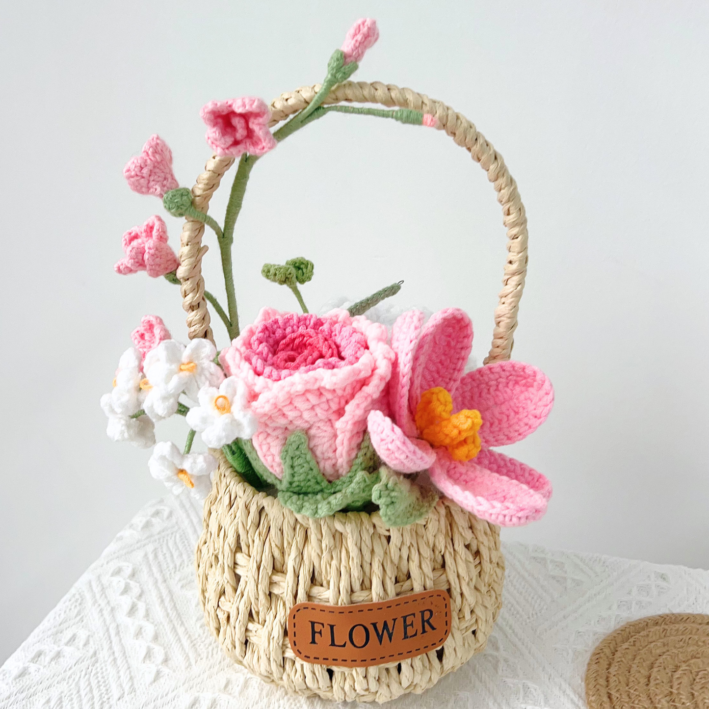 "Azure Reverie" Handmade Crochet Flower Basket – Everlasting Blue Floral Gift | Keep On Blooming