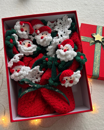 Santa’s Snowfall Artisan Crochet Throw – Premium Christmas Gift Box