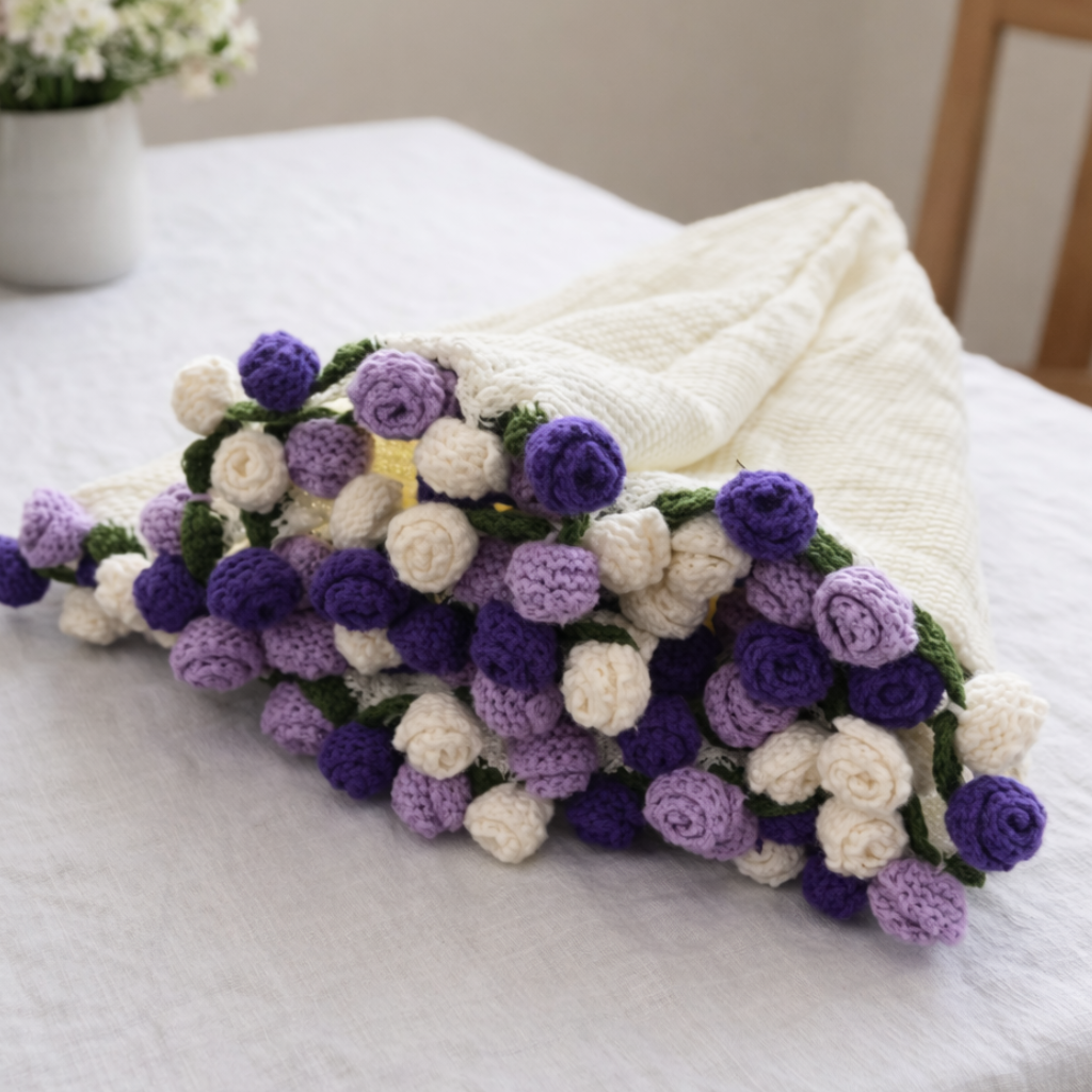 Forever Rose Bouquet Blanket – Soft Flower Throw, Perfect Mother's Day Gift