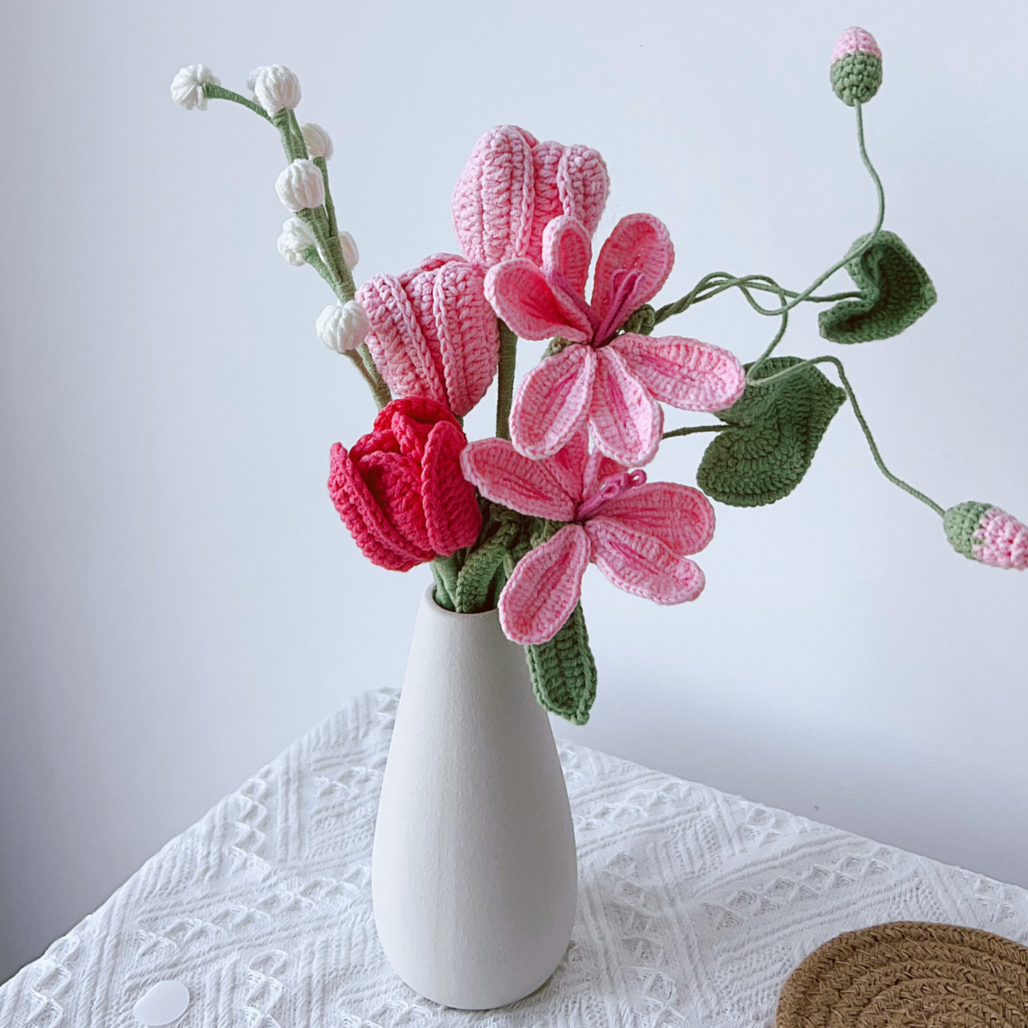 Design Your Own Pink Bouquet – Crochet Peony, Lily & Tulip Bouquet