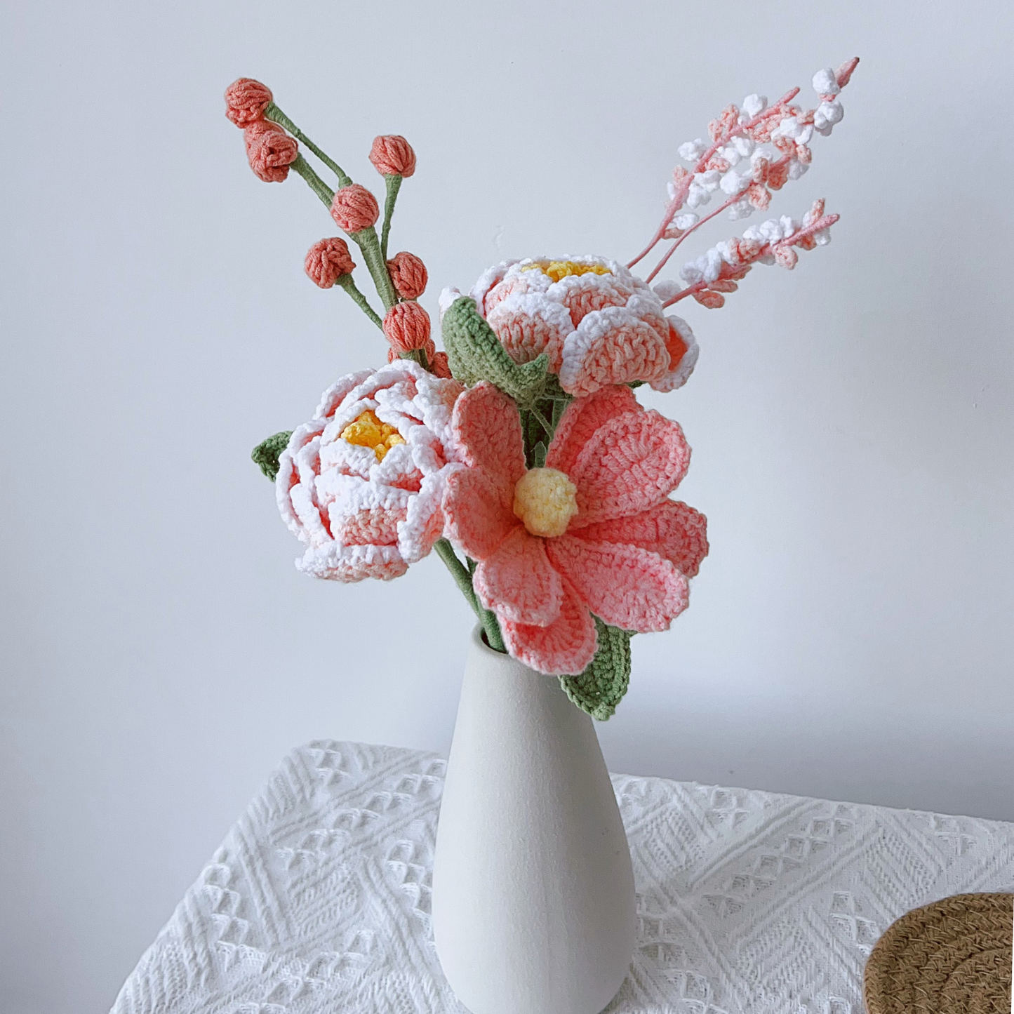Design Your Own Pink Bouquet – Crochet Peony, Lily & Tulip Bouquet