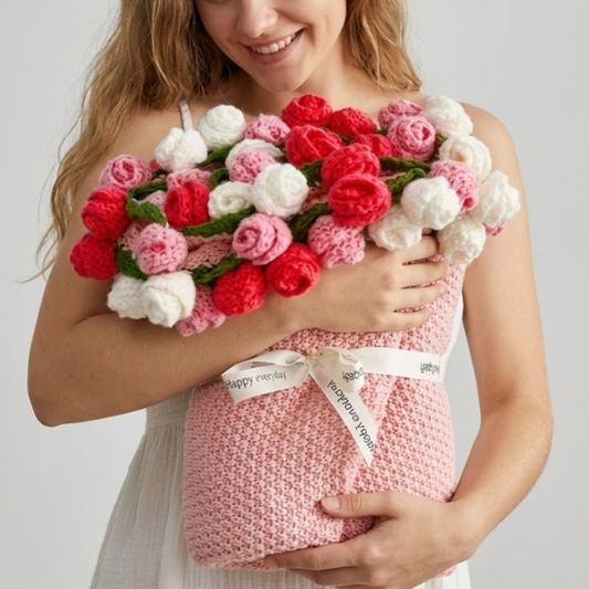 Crochet Rose Bouquet Blanket – Soft Flower Throw, Perfect Mother's Day Gift for Her