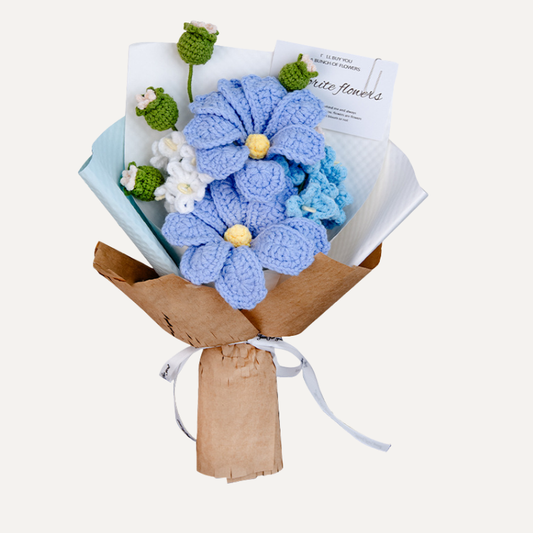 Handmade Crochet Gesang Flower Bouquet - Everlasting "Flower of Happiness" Gift