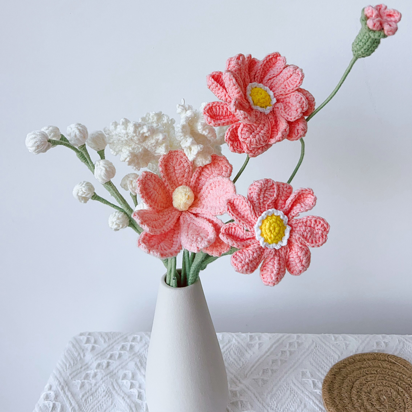 Design Your Own Pink Bouquet – Crochet Peony, Lily & Tulip Bouquet