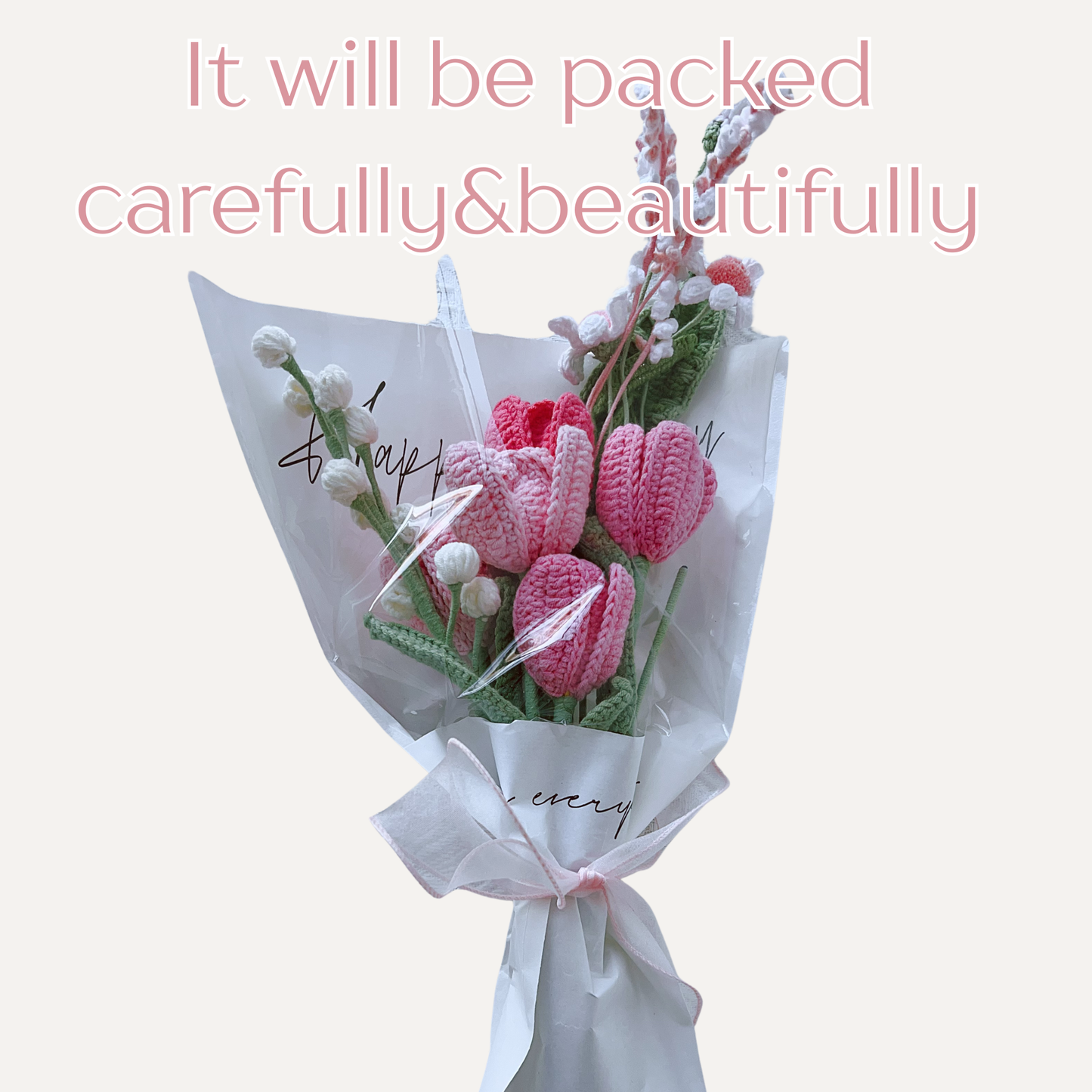 Design Your Own Pink Bouquet – Crochet Peony, Lily & Tulip Bouquet