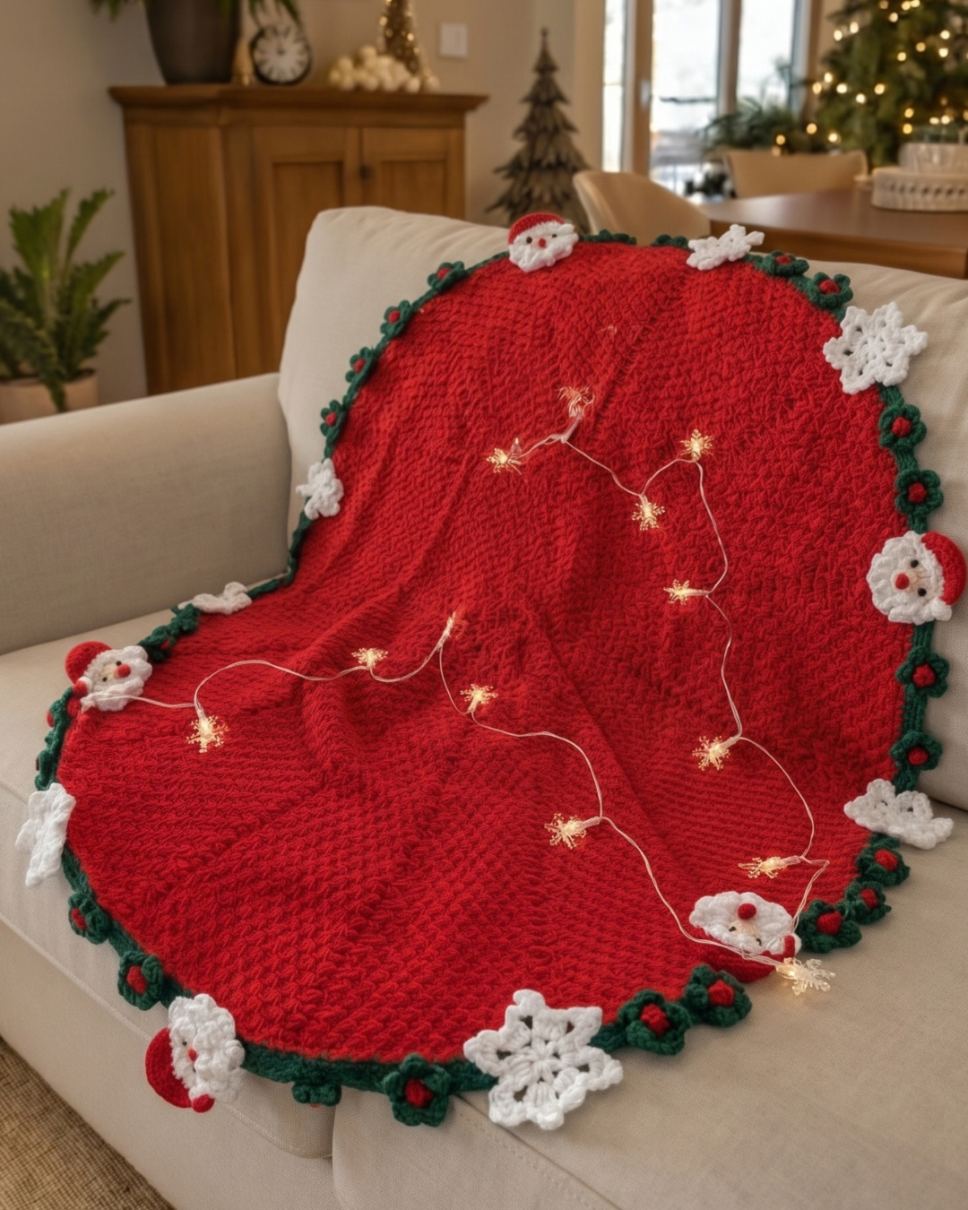 Santa’s Snowfall Artisan Crochet Throw – Premium Christmas Gift Box